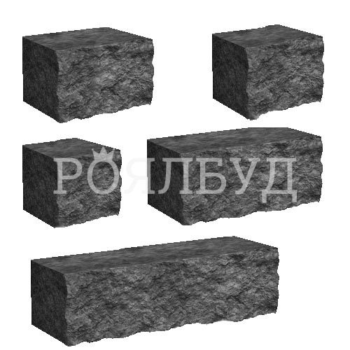 Камінь декоративний для клумби 350x175x150 персиковий