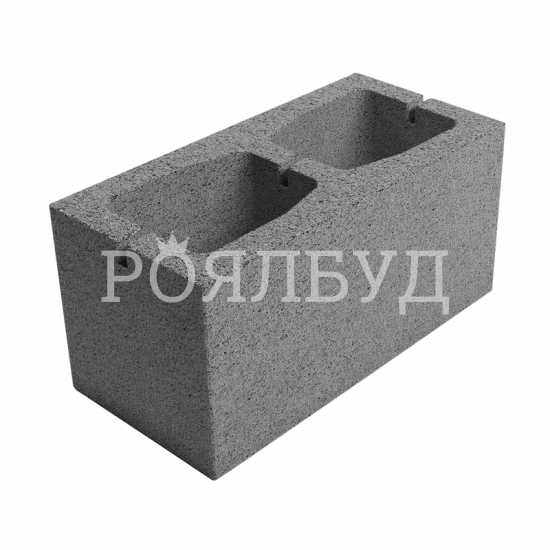 Блок пустотілий гладкий 390х190х190 сірий