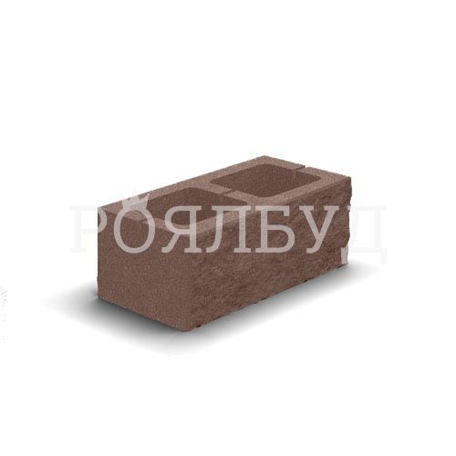 Блок декоративный 400x200x150 для забора бордовый