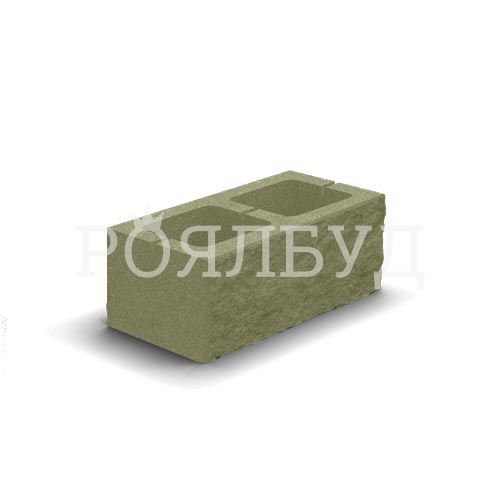 Блок декоративний 400x200x150 для паркану гірчичний