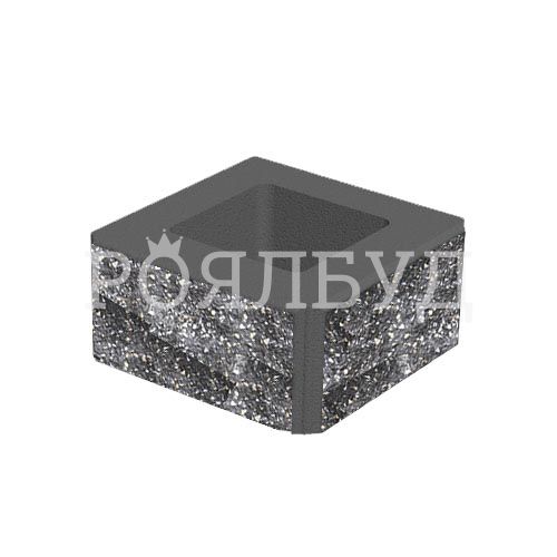Блок 400x400x200 чорний з мармуром