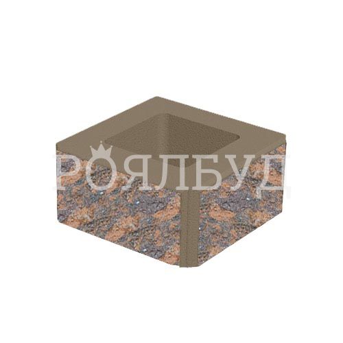 Блок декоративний 400x400x200 росано