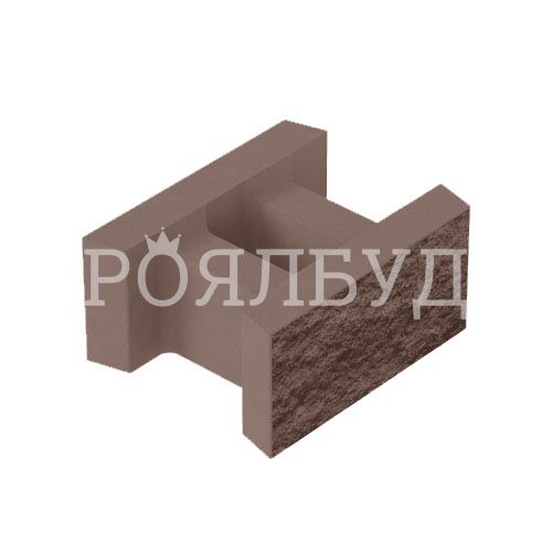 Блок декоративний незнімної опалубки 500x400x235 бордовий