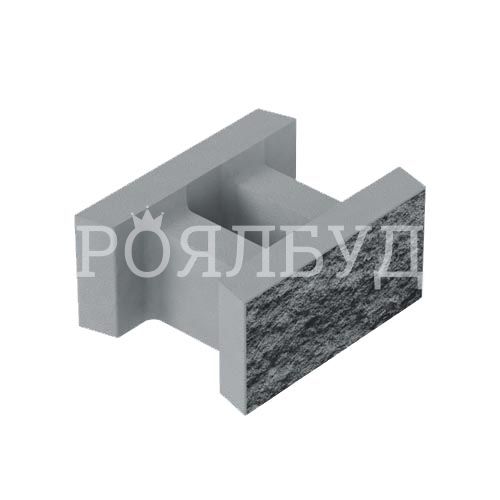 Блок декоративний незнімної опалубки 500x400x235 сірий