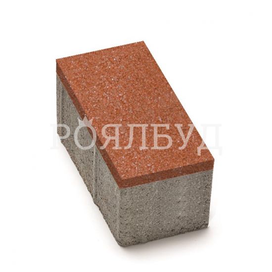 Цегла 200x100x80 без фаски Червоний