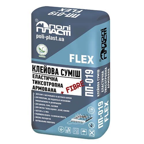 Полипласт ПП-019 Клеевая смесь эластичная тексотропная армированная фиброволокном FLEX