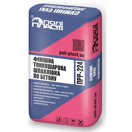 Полипласт ПР-224 Шпаклевка тонкослойная по бетону