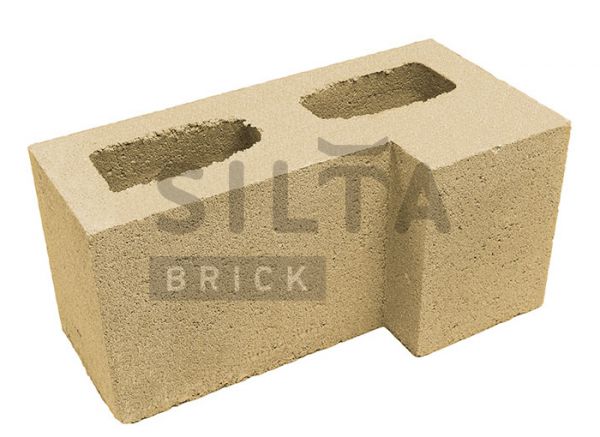 Блок гладкий угловой Silta Brick желтый