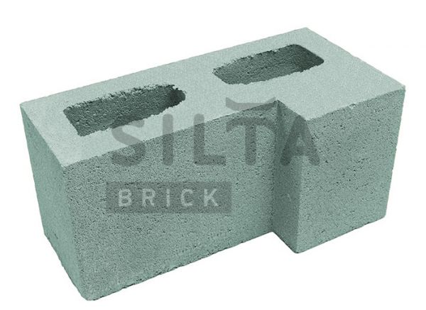 Блок гладкий угловой Silta Brick зеленый
