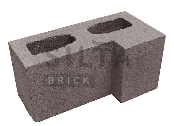 Блок гладкий угловой Silta Brick коричневый
