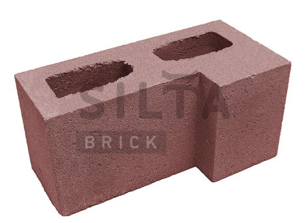Блок гладкий угловой Silta Brick красный