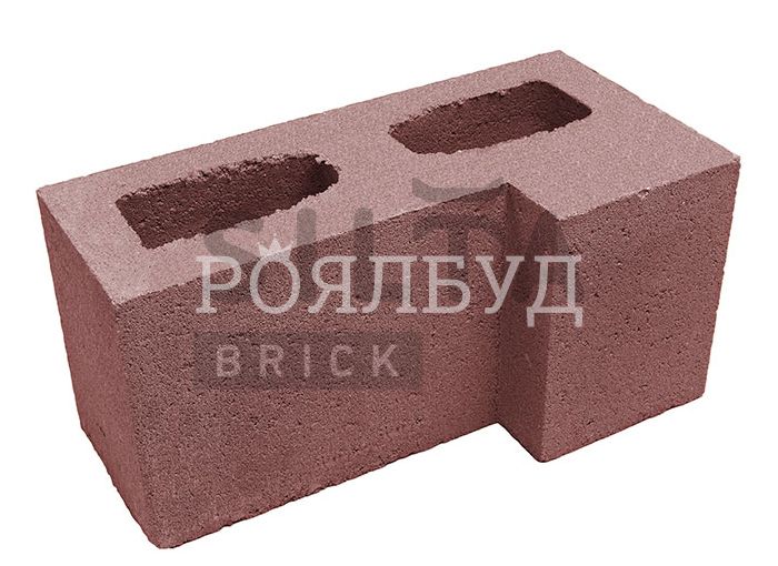 Блок гладкий угловой Silta Brick красный