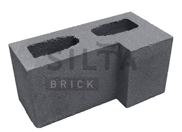 Блок гладкий угловой Silta Brick черный