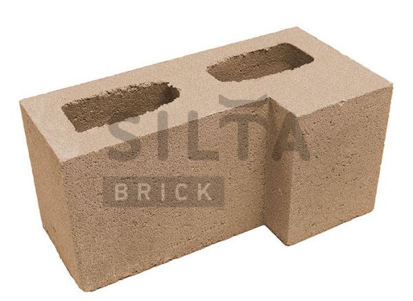 Блок гладкий угловой Silta Brick персиковый