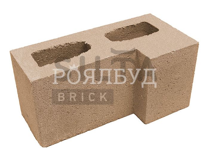 Блок гладкий угловой Silta Brick персиковый