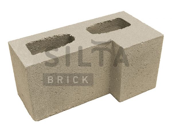 Блок гладкий угловой Silta Brick бежевый