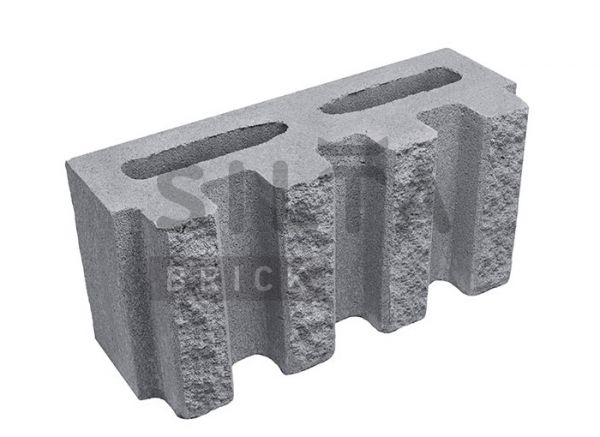 Блок канелюрный Silta Brick серый