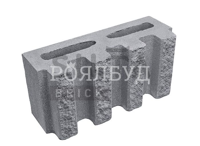 Блок канелюрный Silta Brick серый