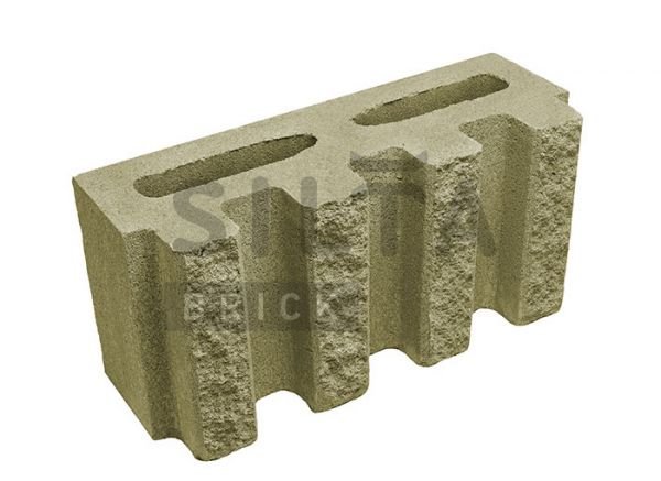 Блок канелюрный Silta Brick горчичный