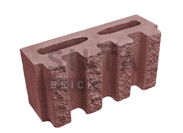 Блок канелюрный Silta Brick красный