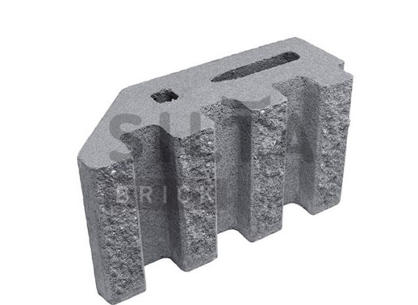 Блок канелюрный угловой Silta Brick серый