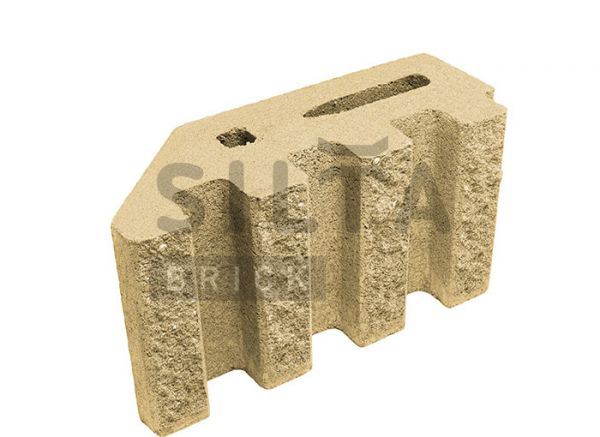 Блок канелюрный угловой Silta Brick желтый