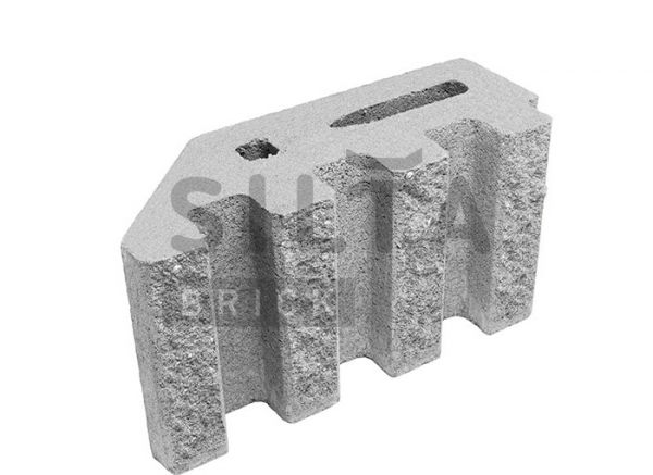 Блок канелюрный угловой Silta Brick белый