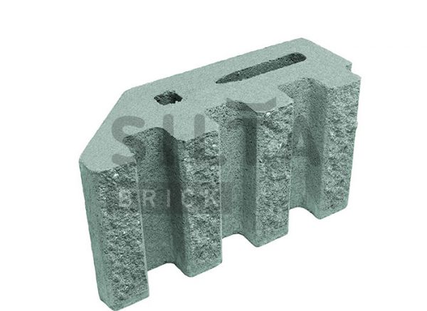 Блок канелюрный угловой Silta Brick зеленый