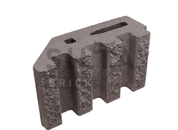 Блок канелюрный угловой Silta Brick коричневый