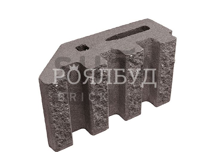 Блок канелюрный угловой Silta Brick коричневый
