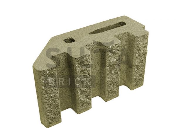 Блок канелюрный угловой Silta Brick горчичный