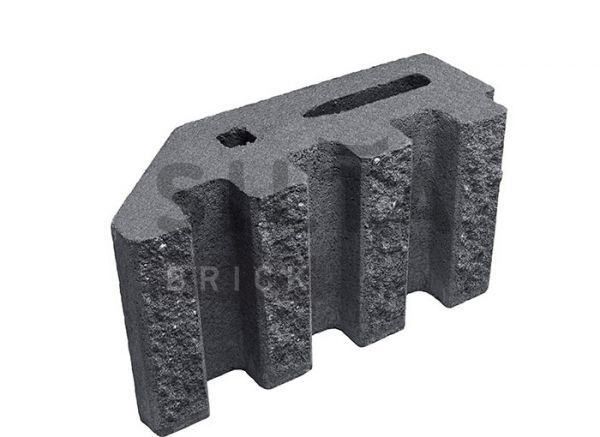 Блок канелюрный угловой Silta Brick черный