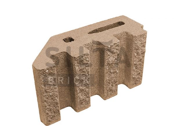 Блок канелюрный угловой Silta Brick персиковый