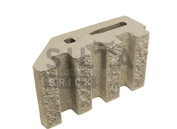 Блок канелюрный угловой Silta Brick бежевый